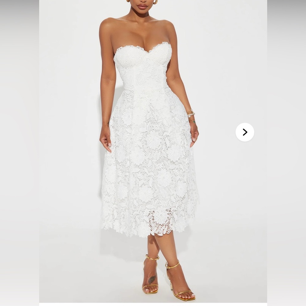 Isn’t She Lovley Lace Midi Dress - White